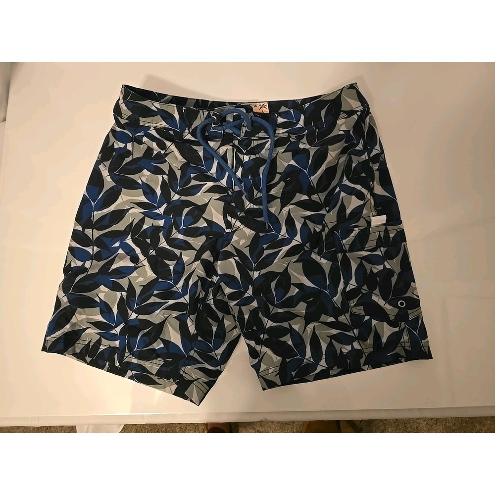 J.CREW Men's Flex Swimwear Grey Floral Print Cargo Board Shorts Size 32